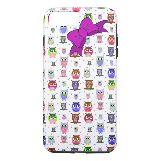 Colourful Cartoon Owl iPhone 7 Plus case (Back)