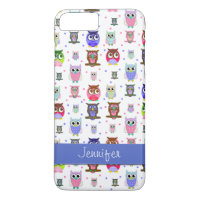 Colourful Cartoon Owls iPhone 7 Plus Case