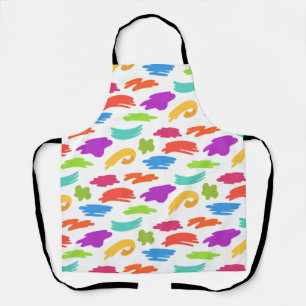 Colourful cartoon paint strokes apron