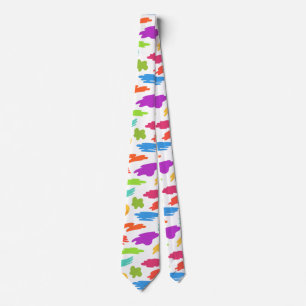 Colourful cartoon paint strokes tie