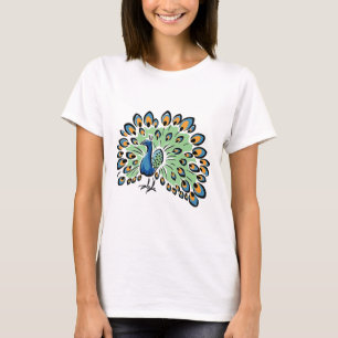 Colourful Cartoon Peacock T-Shirt