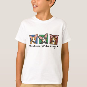 Colourful Cartoon Pembroke Welsh Corgis T-Shirt