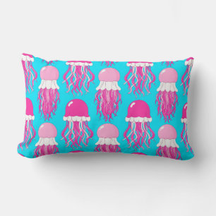Colourful Cartoon Pink Jellyfish Pattern Lumbar Cushion