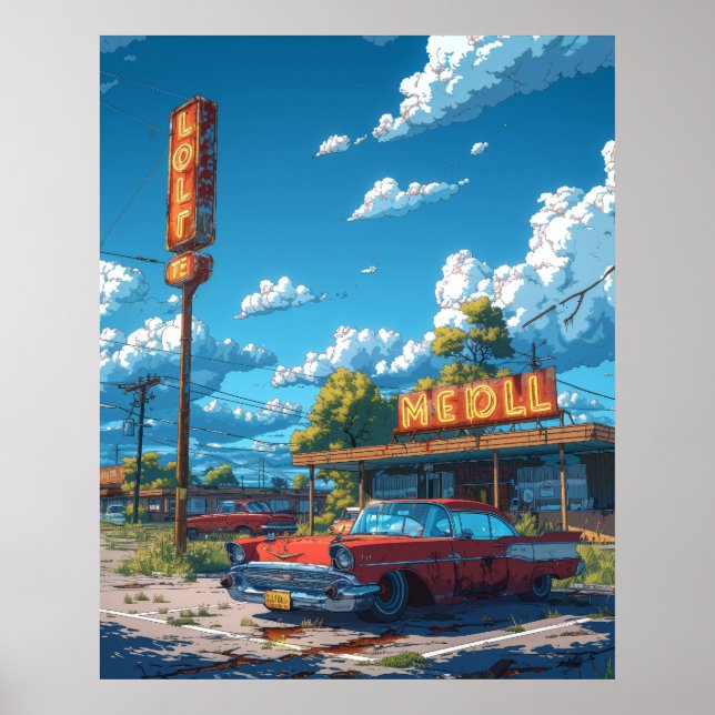 Colourful Cartoon Style Illustration Poster | High (Front)