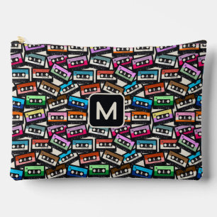 Colourful Casette Tapes custom monogram Accessory Pouch