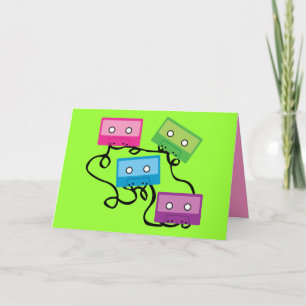Colourful Cassette Tapes Card