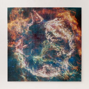 Colourful Cassiopeia A Supernova JWST Jigsaw Puzzle