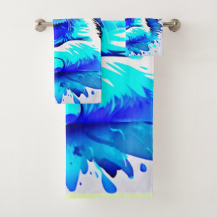 Colourful Cat Art Bath Towel Set