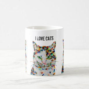 Colourful Cat Art Mug