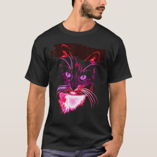 Colourful Cat Art Novelty - Cat Lover Gift Idea W T-Shirt