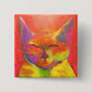 Colourful Cat Art Pin