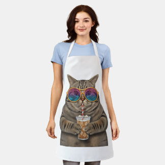 Colourful Cat Barista Apron – Cute Coffee Lover Gi