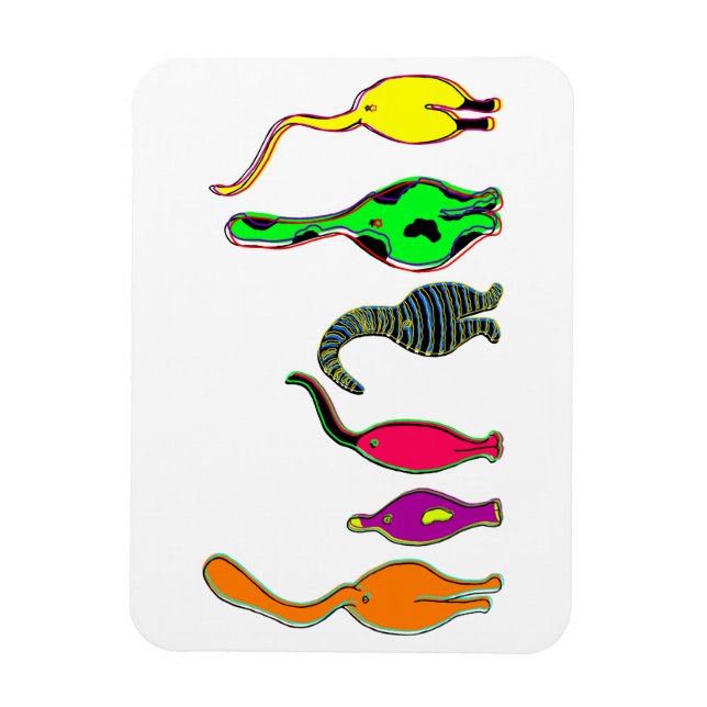 Colourful Cat Butts Magnet (Vertical)