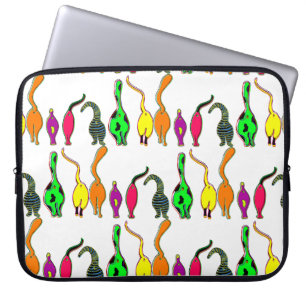 Colourful Cat Butts Pattern Laptop Sleeve