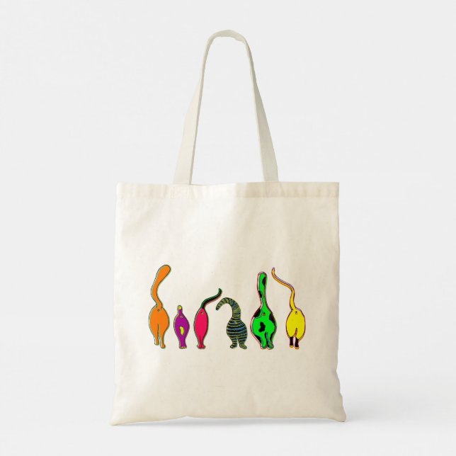 Colourful Cat Butts Tote Bag (Back)
