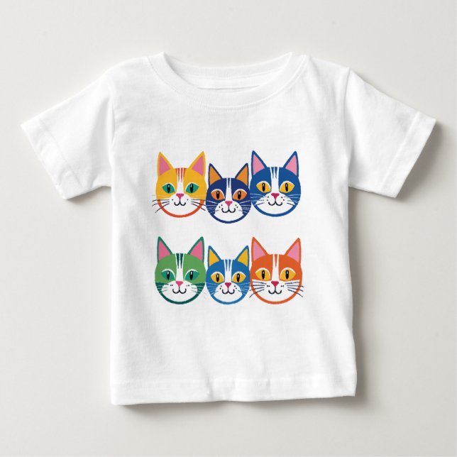 Colourful Cat Companions Baby T-Shirt (Front)