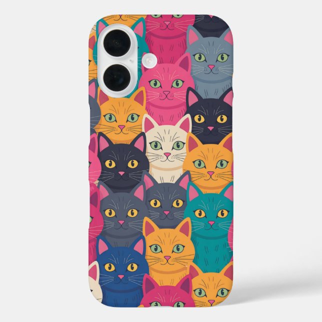 Colourful Cat Crowd Case-Mate iPhone Case (Back)