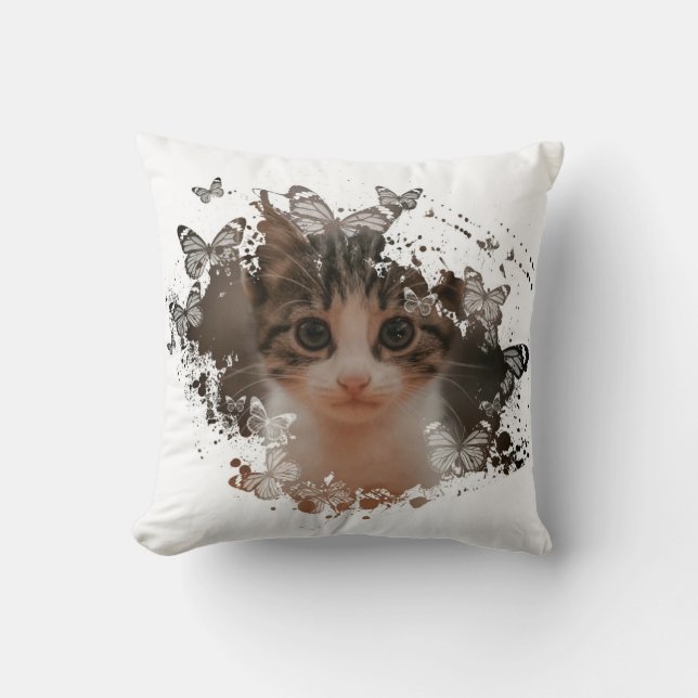 Colourful Cat Design Cushion (Front)