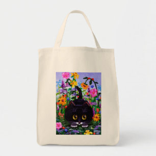 Colourful Cat Flowers Tote Bag