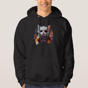 Colourful Cat in Space Sci-Fi Kitten Astronaut Cat Hoodie