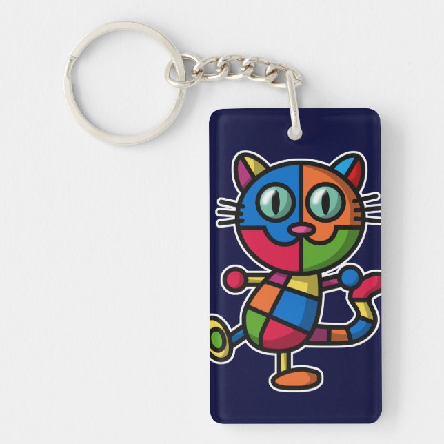colourful cat key ring (Front)