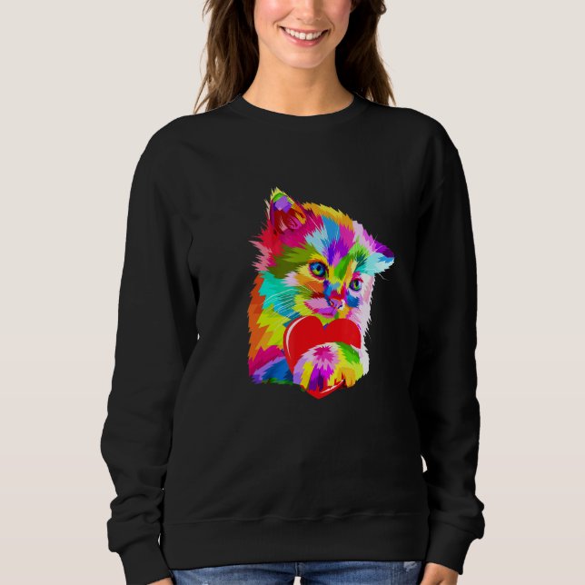 Colourful Cat Kitten Sweatshirt (Front)