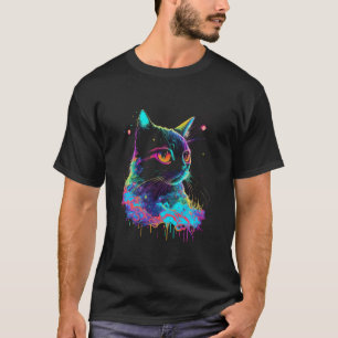 Colourful Cat Kitty Adoption Psychedelic art T-Shirt