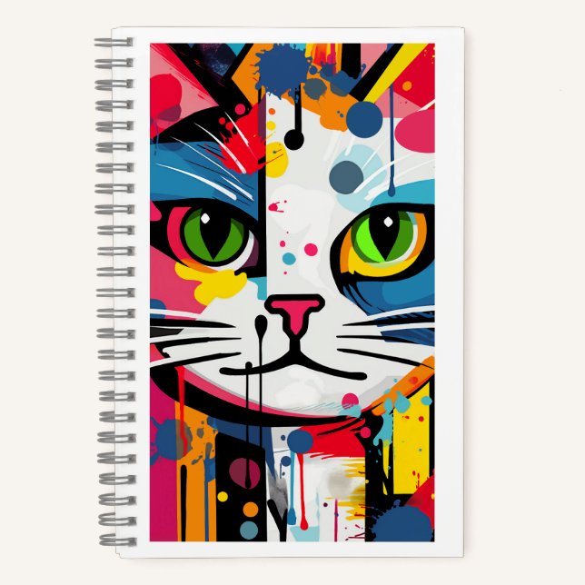Colourful Cat Notebook (Front)