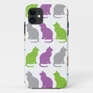 Colourful cat pattern iPhone 11 case