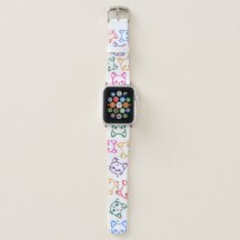 Colourful Cat Pattern on white background
