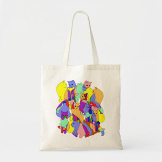 Colourful Cat Pattern Tote Bag