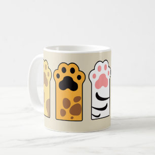 Colourful cat paws coffee mug
