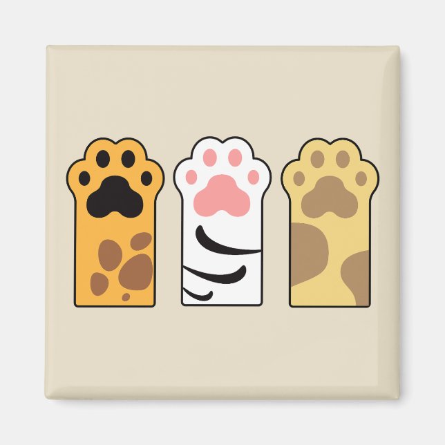 Colourful cat paws magnet (Front)
