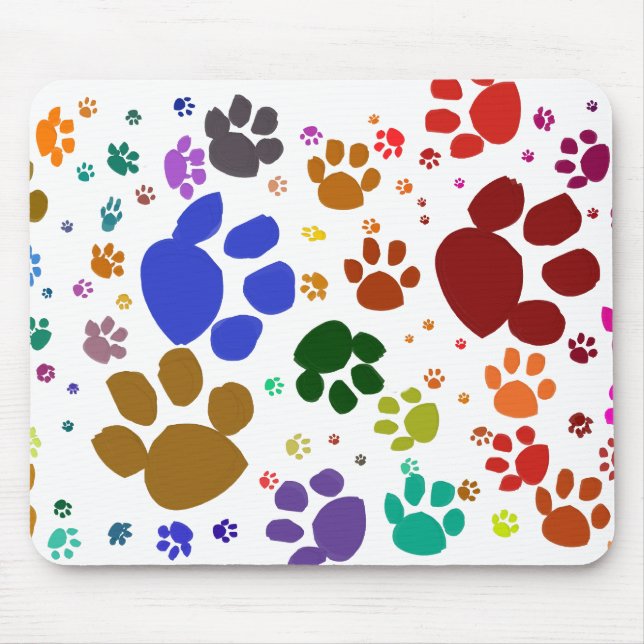 colourful cat paws mouse pad (Front)