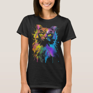 Colourful Cat Portrait 1 T-Shirt
