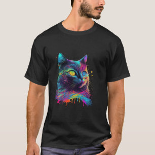 Colourful Cat Psychedelic art, Cat Adoption T-Shirt