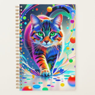 Colourful cat, splash, painting, colouring grading planner