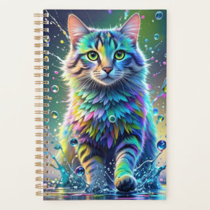 Colourful cat, splash, painting, colouring grading planner