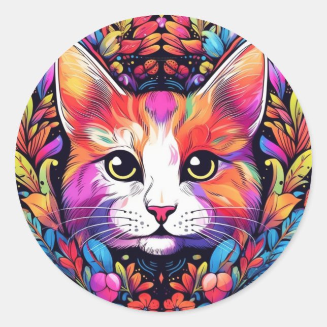 Colourful Cat Stickers (Front)