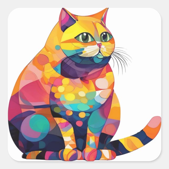 Colourful Cat Stickers (Front)