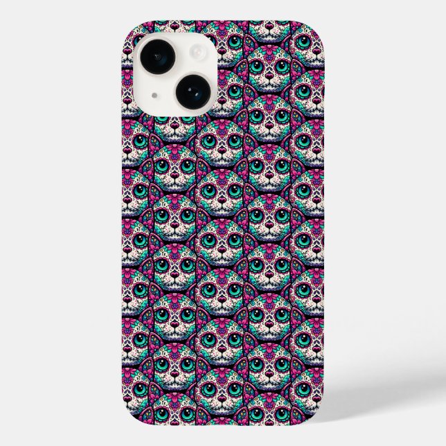 Colourful Cat Sugar Skull Case-Mate iPhone Case (Back)