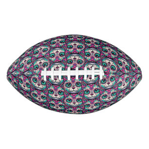 Colourful Cat Sugar Skull Football