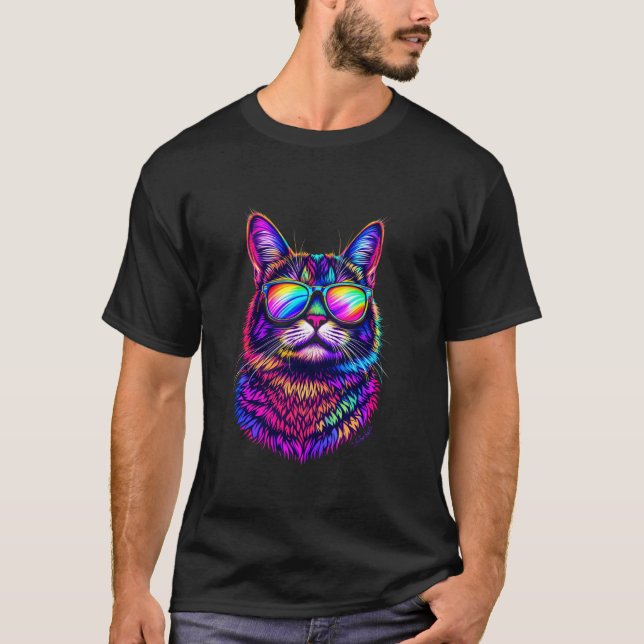 Colourful Cat T-Shirt (Front)