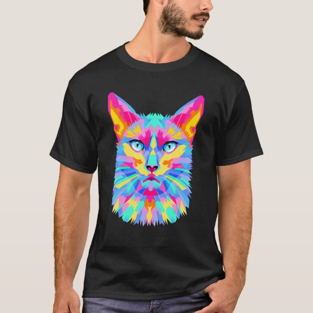 Colourful Cat T-Shirt (Front)