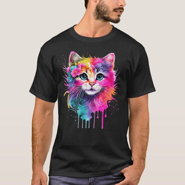 Colourful Cat T-Shirt (Front)