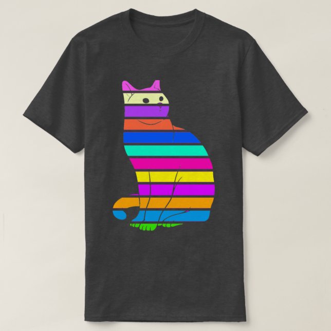 Colourful Cat T-Shirt (Design Front)