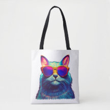 Colourful Cat Wearing Sunglasses 