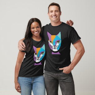 Colourful Cat Woman Illustration T-Shirt