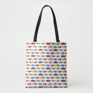 Colourful Catboat Pattern Whitewater Gear Tote Bag