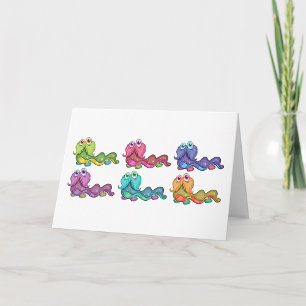 Colourful Caterpillar Characters Fun Whimsical Card